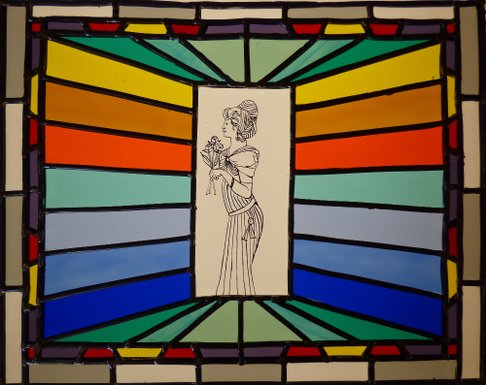 Stained glass painting initiation class, grisaille glass painting